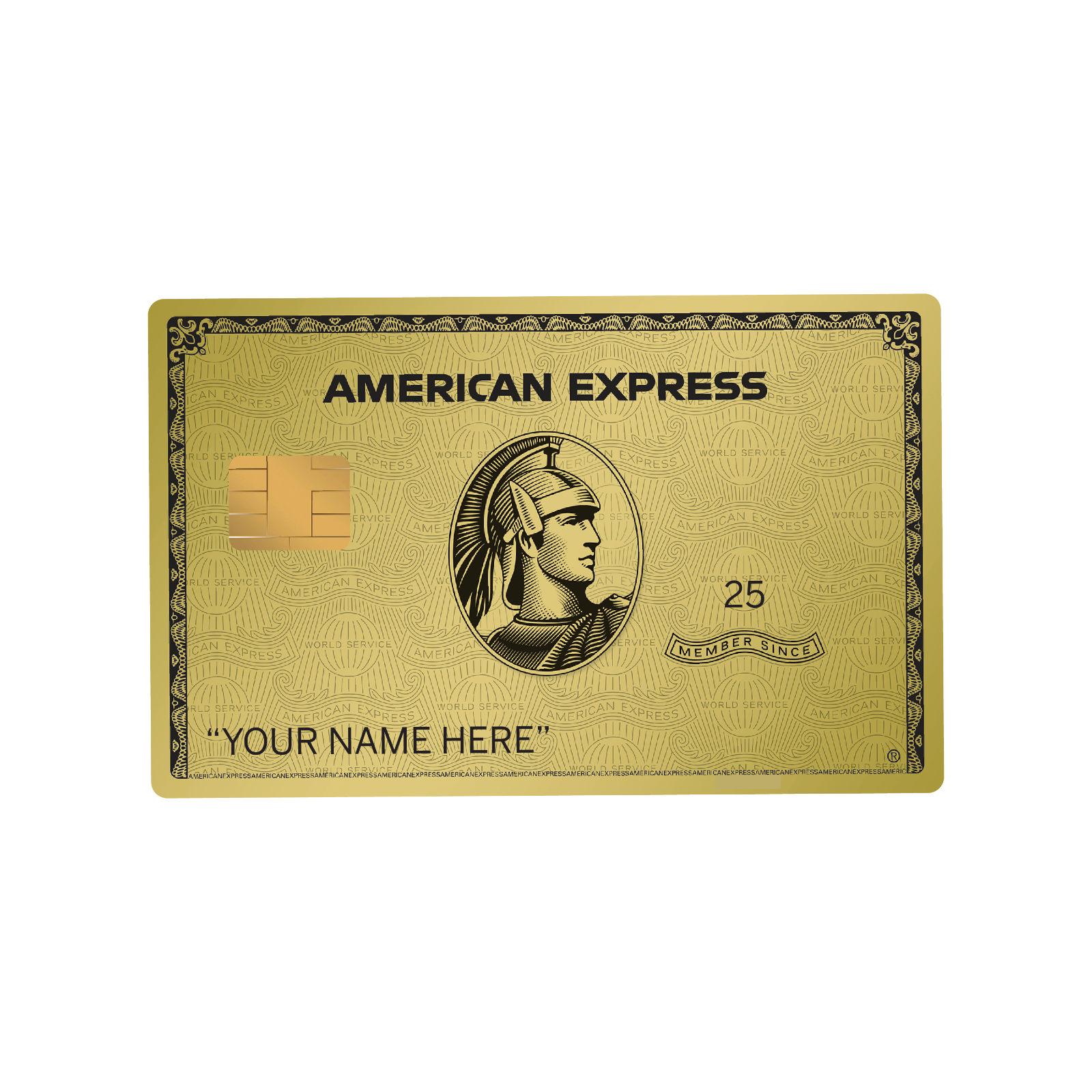 Custom AMEX Gold Card Skin (2-Pack) | Personalized Name | FITS BIG CHIP Anycustomproduct.com