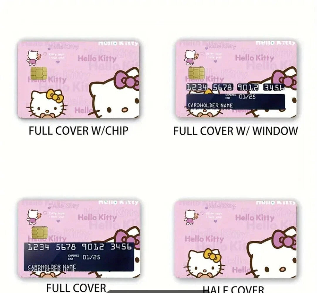 Cute Hello Kitty Credit Card Skin (4-Pack) | Pink Kawaii Sanrio Decal Sticker Unbranded