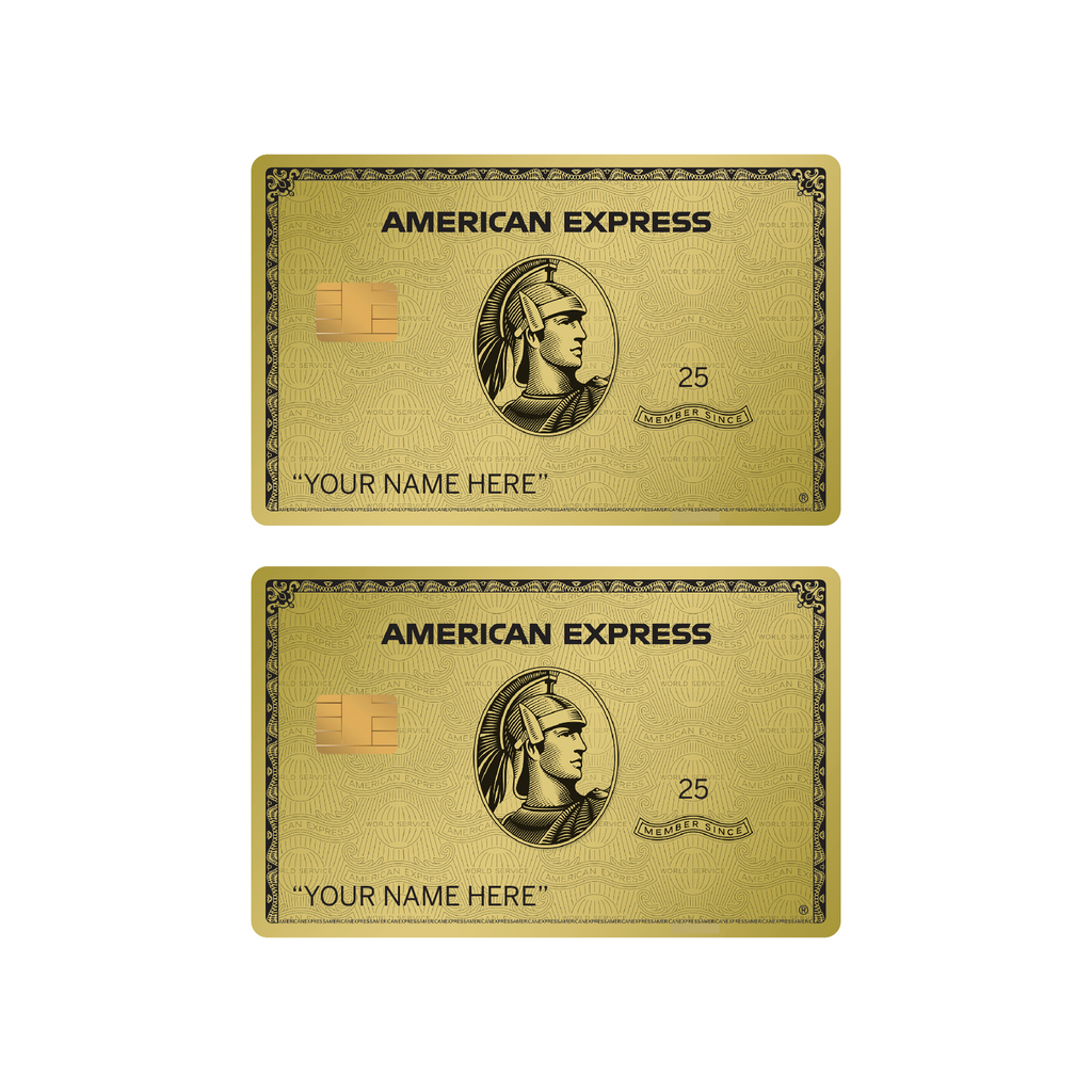 Custom AMEX Gold Card Skin (2-Pack) | Personalized Name | SMALL CHIP Sticker Anycustomproduct.com