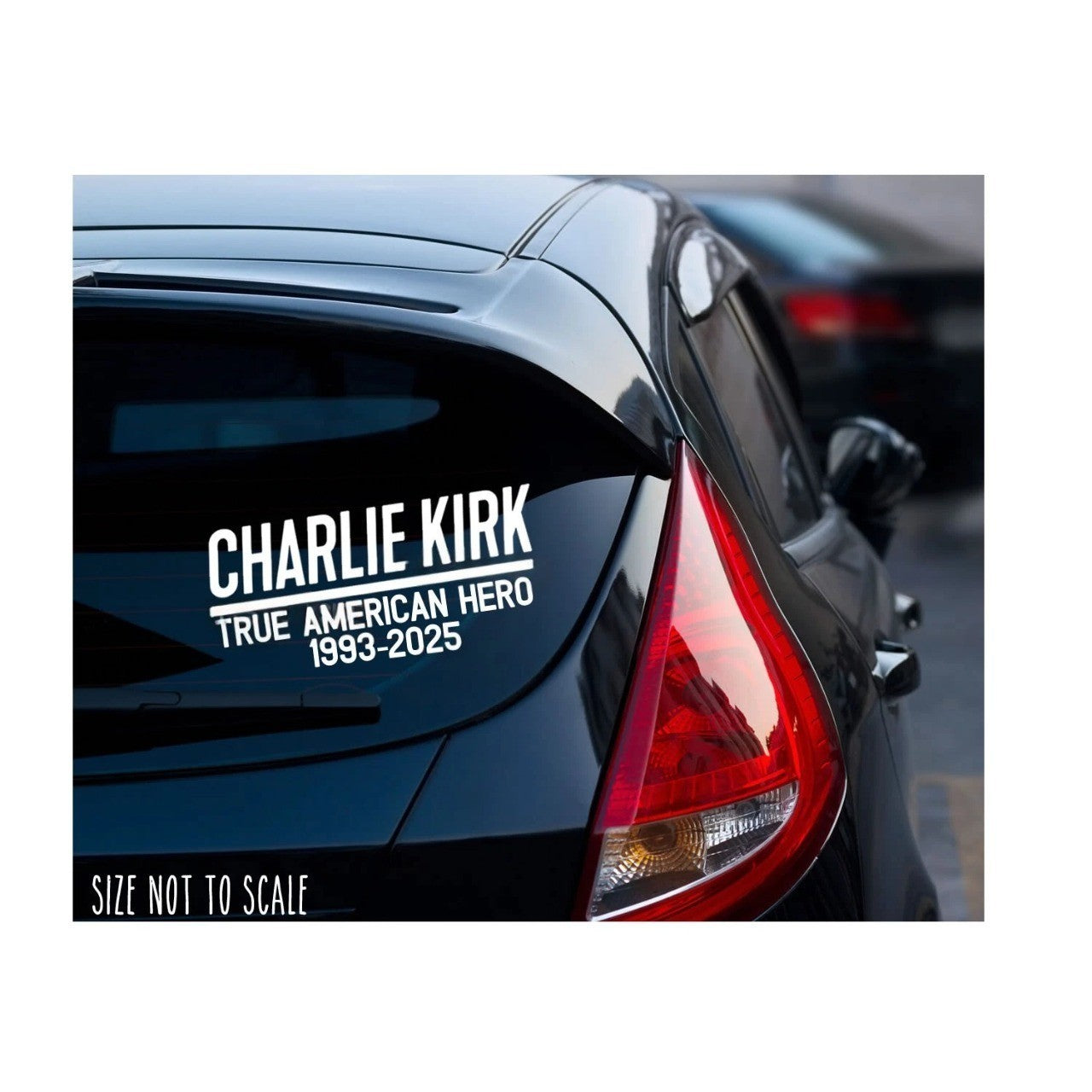 Charlie Kirk True American Hero 1993-2025 7" Vinyl Decal Car Bumper Sticker 2 pa nonbranded