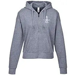 District Perfect Tri Iconic Fleece 1/2-Zip Pullover Hoodie - Ladies' - Screen
