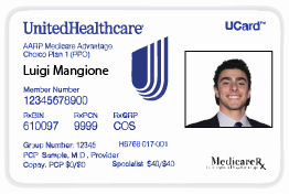 Luigi Mangione United Health Care Insurance Company ID Credit Card Sticker Skin Deny Delay Depose