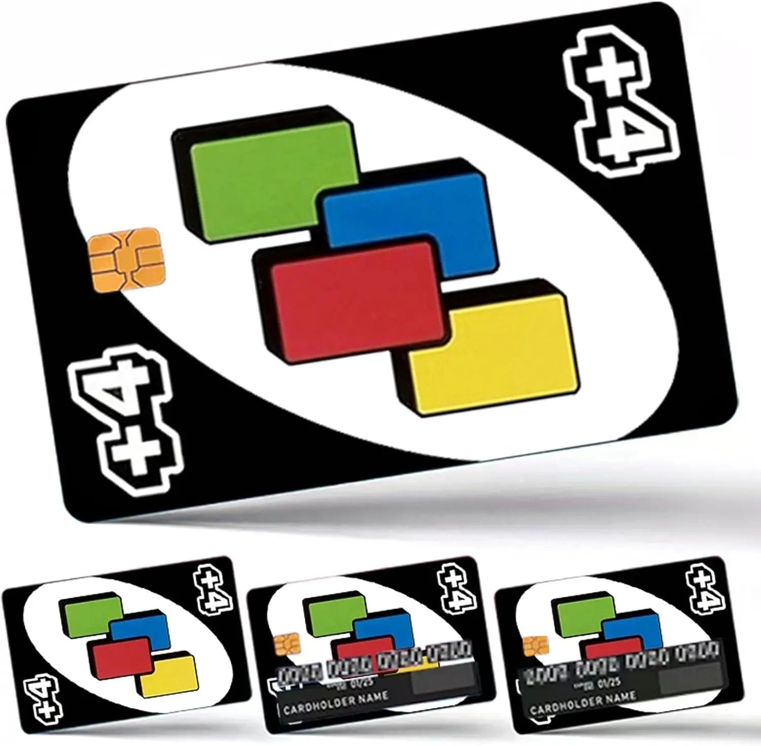 UNO Draw 4 Custom Vinyl Credit Card Sticker