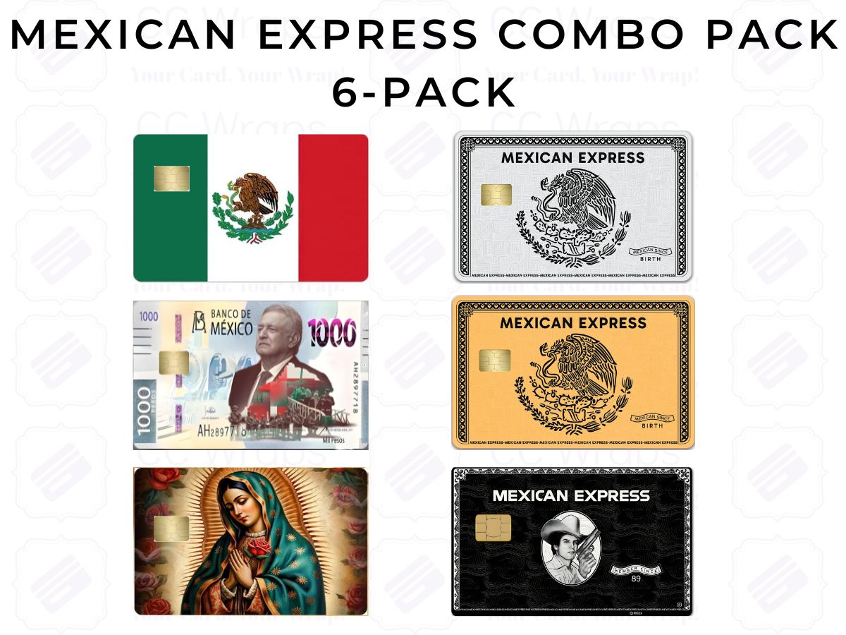 Mexican Express Combo 6-Pack  Custom Vinyl Credit Card Sticker
