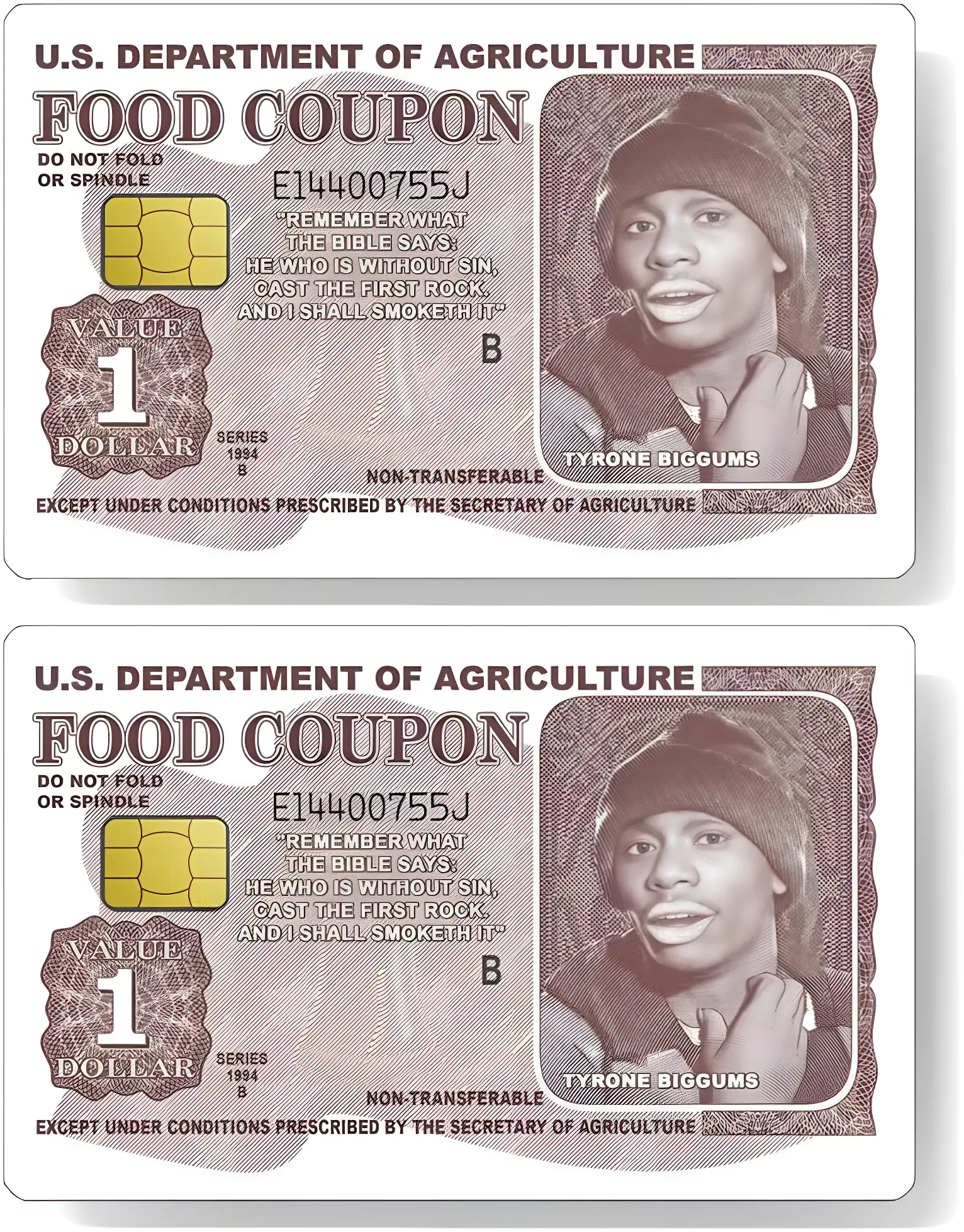 Tyrone Biggums Vinyl Credit Card Sticker 2-Pack – Fits Big and Small Chips – Durable Peel-and-Stick Custom Card Wrap for Fun Personalization Anycustomproduct.com