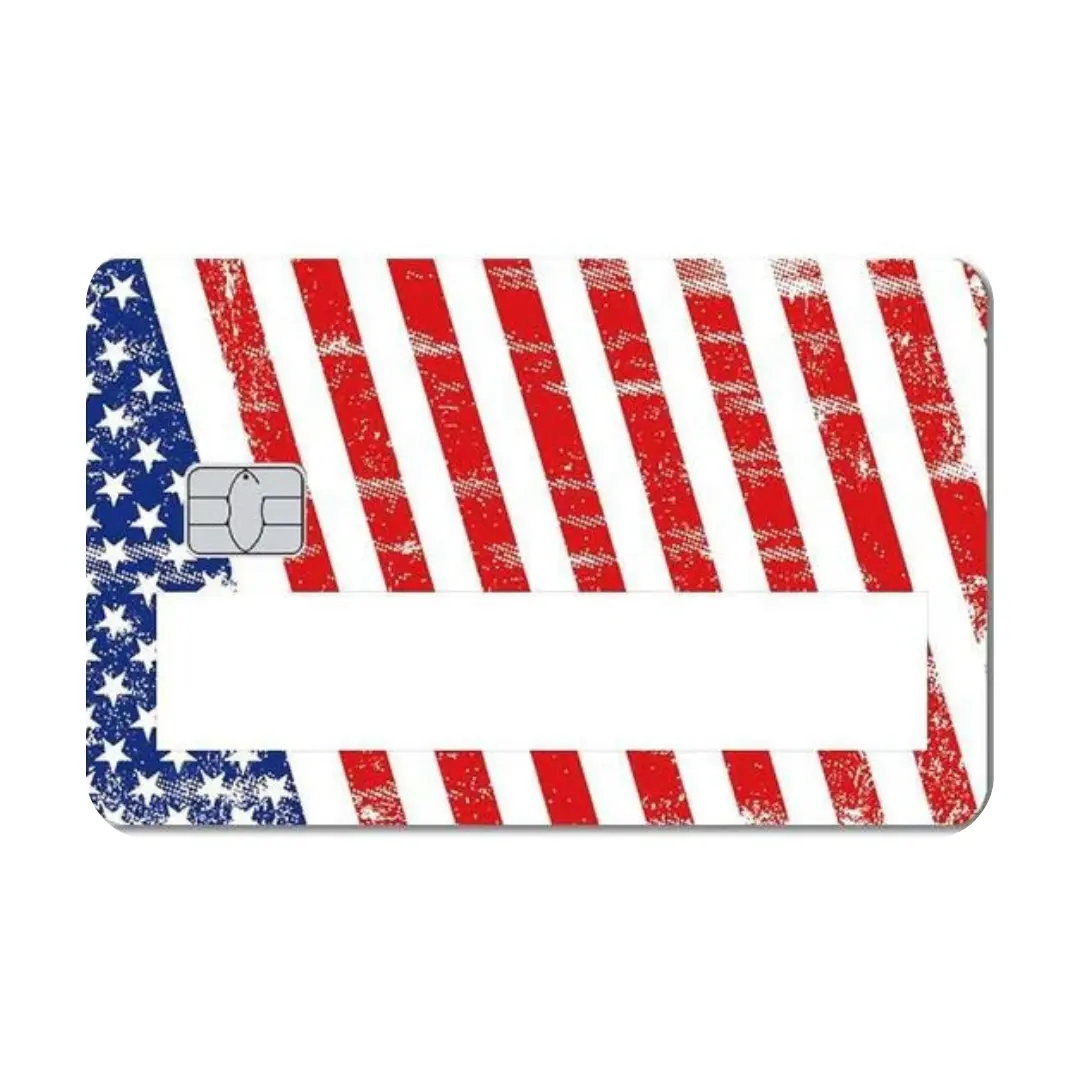 USA Flag Custom Vinyl Credit Card Sticker