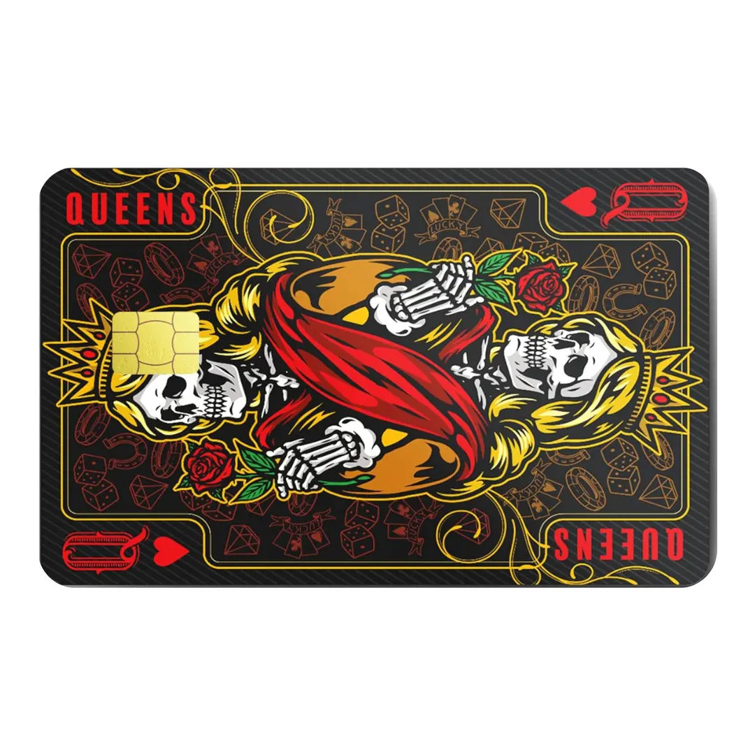 Death Skull of Queens Custom Vinyl Credit Card Sticker