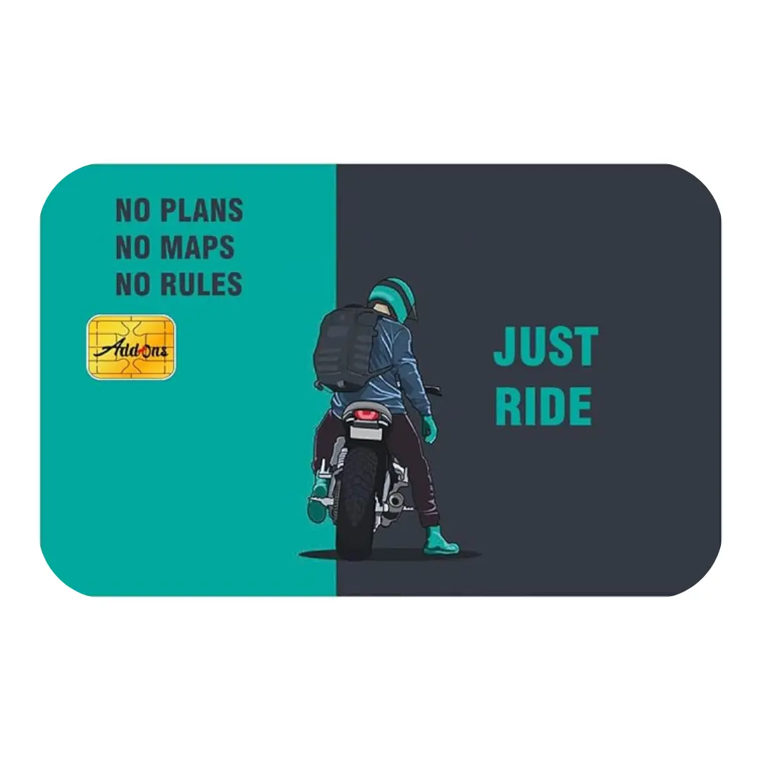 Just Ride Biker Custom Vinyl Credit Card Sticker