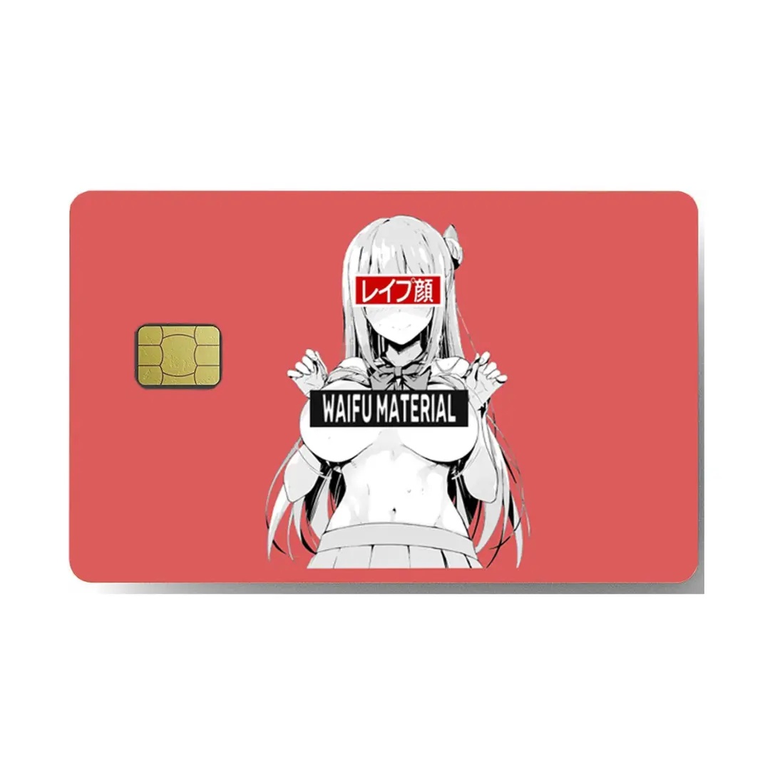 Waifu Material Custom Vinyl Credit Card Sticker