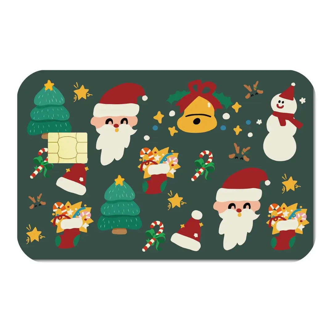 Merry Christmas Custom Vinyl Credit Card Sticker
