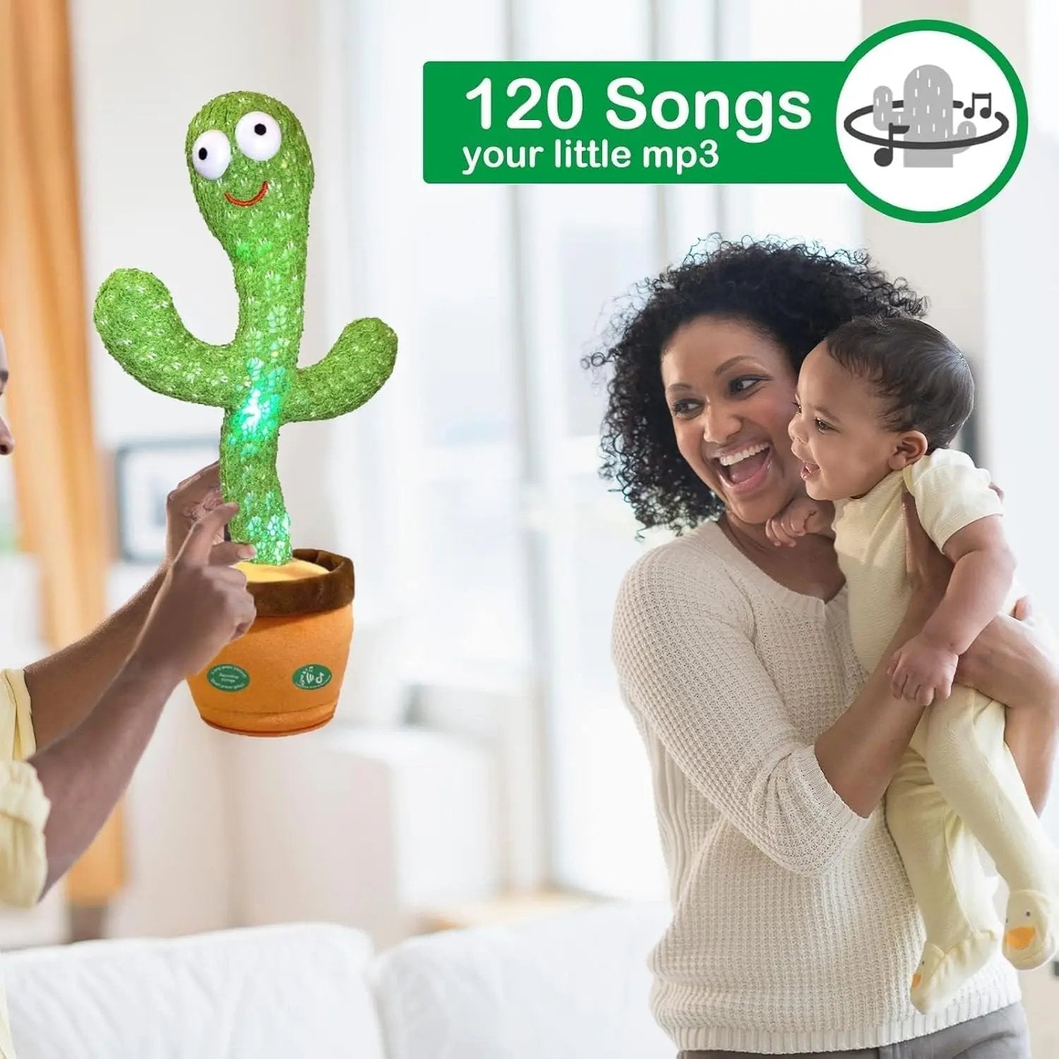 Dancing Talking Cactus Mimicking Toy,Talking Repeat Singing Sunny Cactus Toy 120 Pcs Songs for Baby 15S Record Your Sound Sing+Dancing+Recording+LED AnyCustomproduct