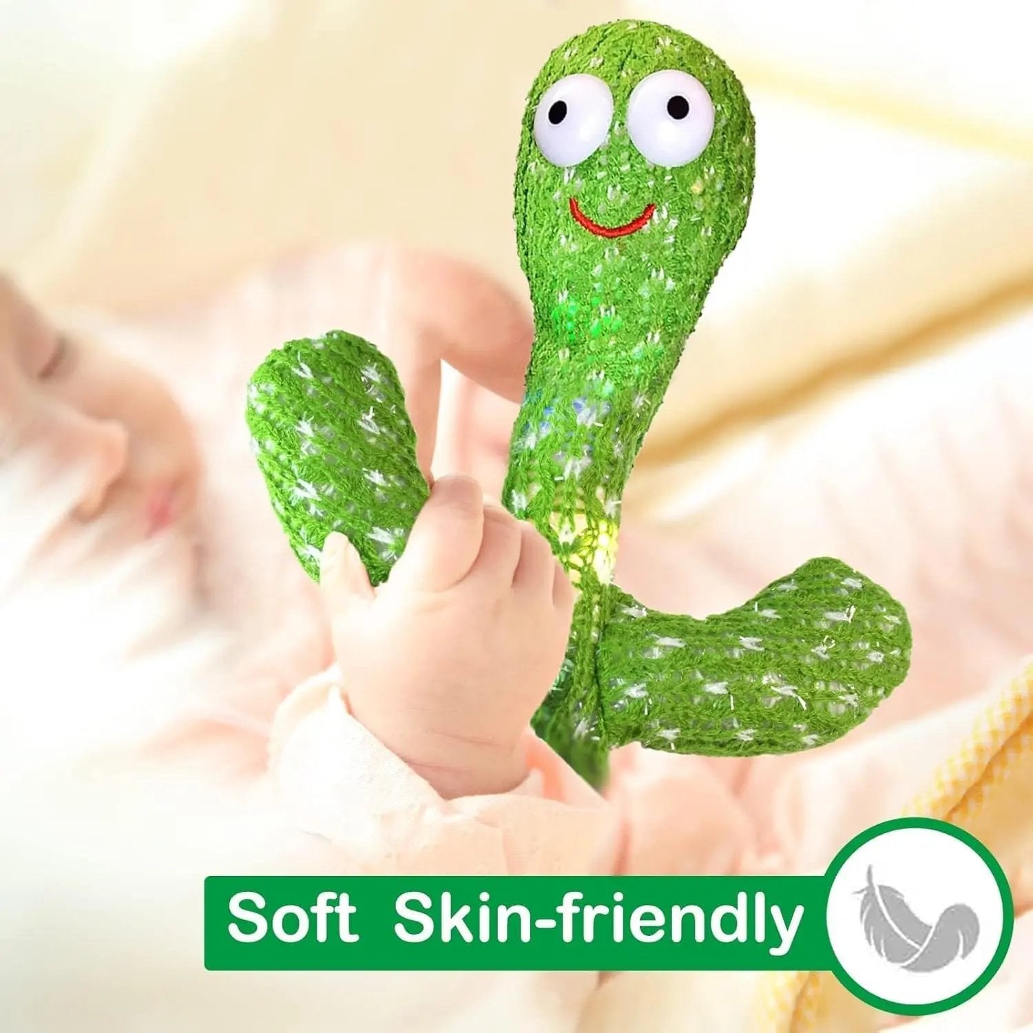 Dancing Talking Cactus Mimicking Toy,Talking Repeat Singing Sunny Cactus Toy 120 Pcs Songs for Baby 15S Record Your Sound Sing+Dancing+Recording+LED AnyCustomproduct