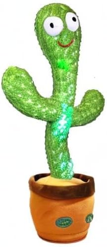 Dancing Talking Cactus Mimicking Toy,Talking Repeat Singing Sunny Cactus Toy 120 Pcs Songs for Baby 15S Record Your Sound Sing+Dancing+Recording+LED